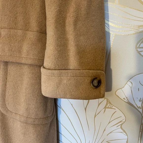 Vintage Lands End 100% Camel Hair Wool Double-Breasted Trench Coat - Size 10 - Picture 6 of 11